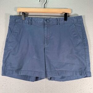 Eddie Bauer‎ Legendwash Stretch Chino Shorts Mens 14 Slightly Curvy Blue Comfort